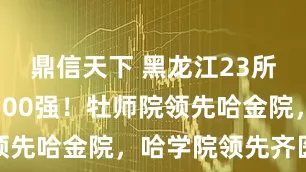 鼎信天下 黑龙江23所大学入围500强！牡师院领先哈金院，哈学院领先齐医大